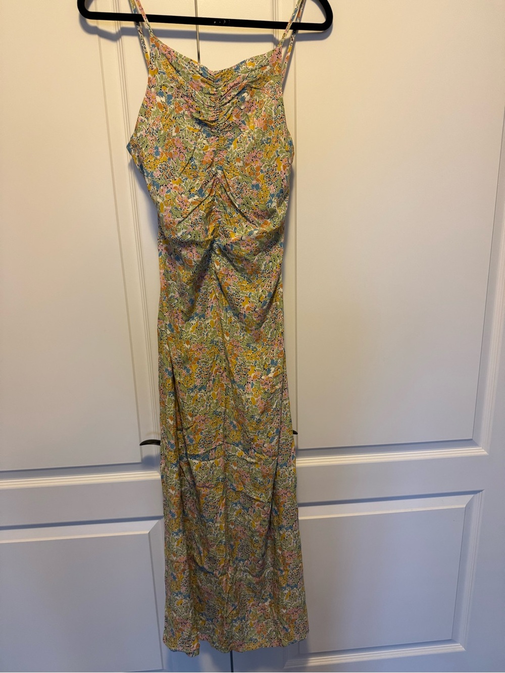 Zara Floral Slip Maxi Dress in Yellow and Pink